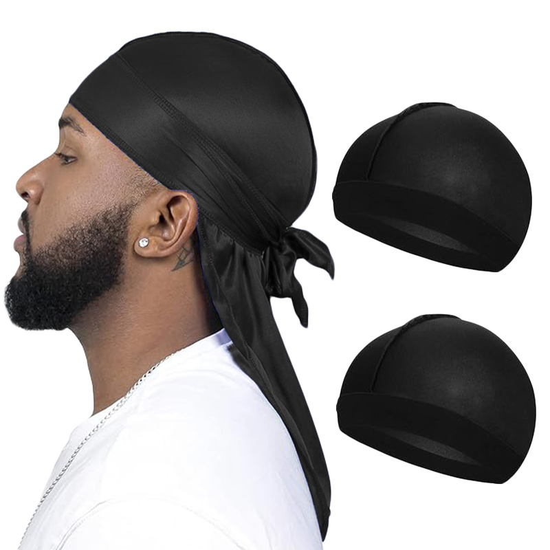 3PCS/LOT Long Silky Durag Long - Bandana Doo Rag 评论和价格