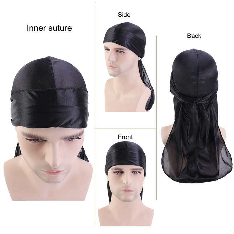 3PCS/LOT Long Silky Durag Long - Bandana Doo Rag 评论和价格