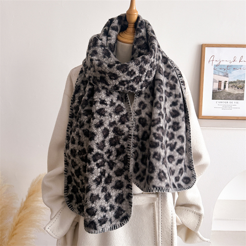 Autumn Winter Leopard Scarf Wo - Woven Scarf Blanket 评论和价格