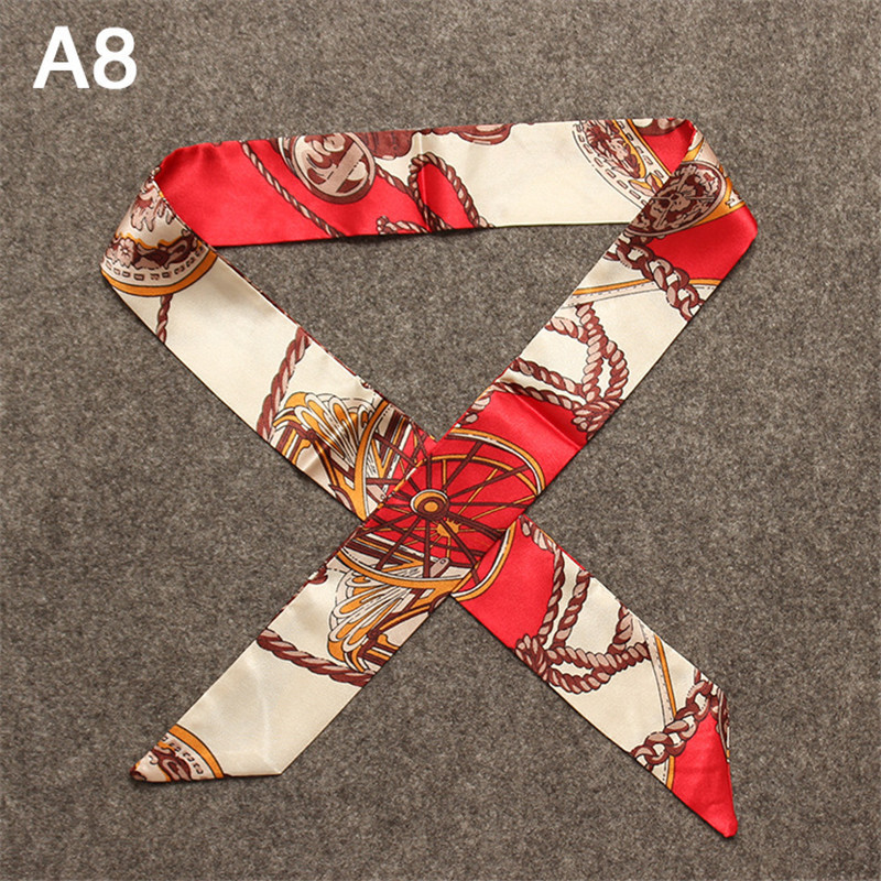 Fashion Skinny Bag Scarf Women - Silk Tie Striped 评论和价格