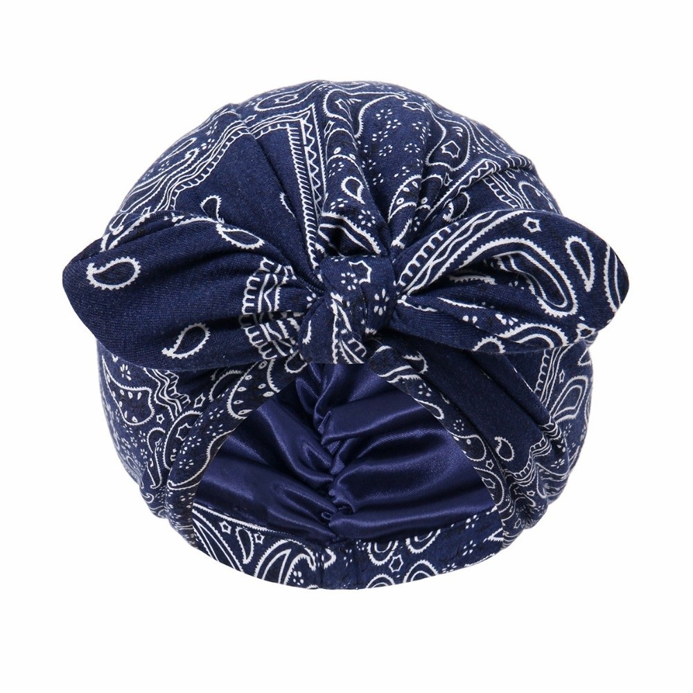 Satin Lined Bandana Turban Hat - Bow Tie Pre Tied 评论和价格