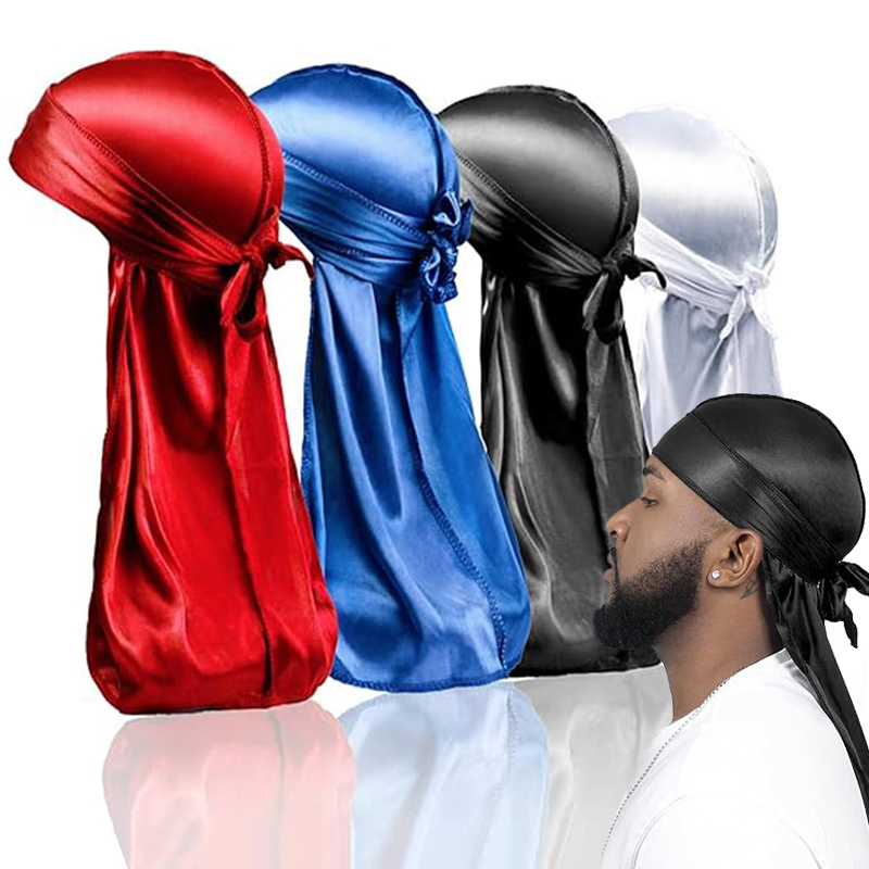 1-4Pcs New silk Durag Bandana  - Bandana Doo Rag 评论和价格