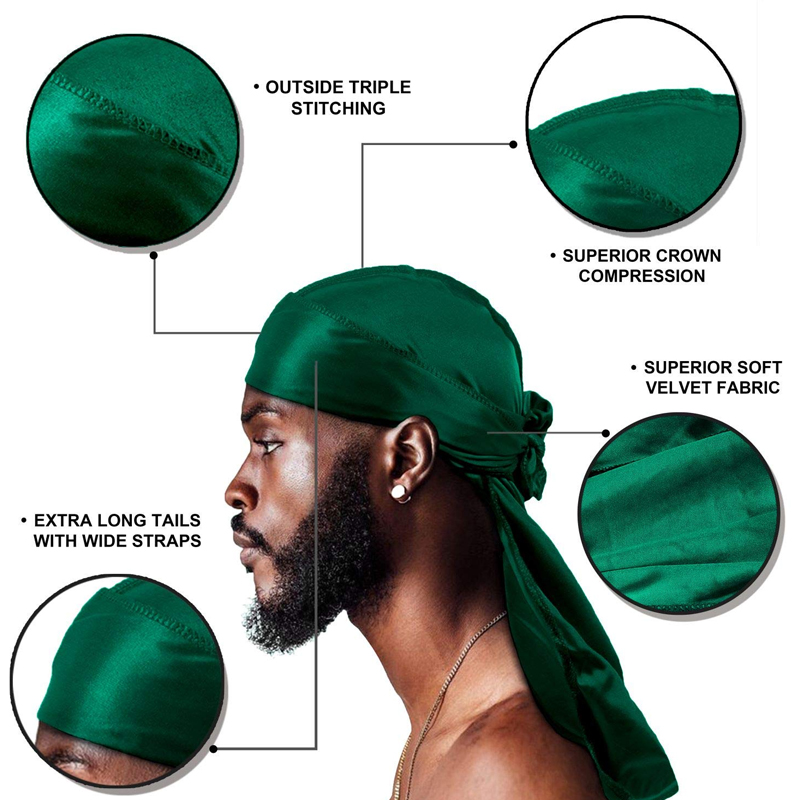 1-4Pcs New silk Durag Bandana  - Bandana Doo Rag 评论和价格