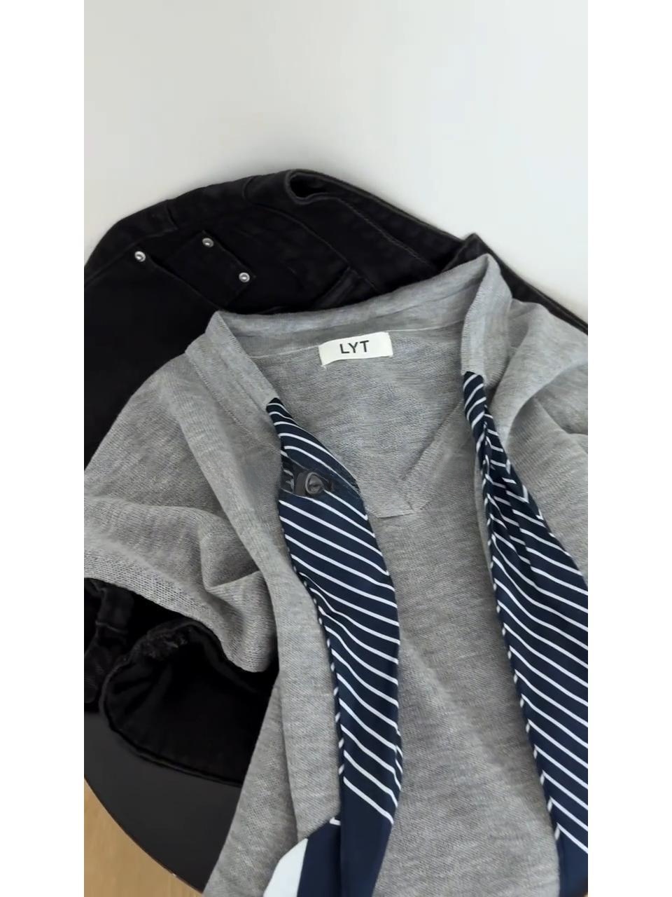 Korean Style Slim Fit Knitted  - Silk Tie Striped 评论和价格
